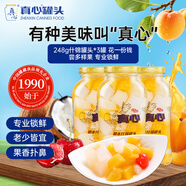 真心 什锦罐头248g*3罐 水果罐头糖水饮料水果捞休闲礼盒年货黑五