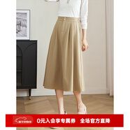 熙世界白色天丝衬衫女2025秋季新款独特别致绣花七分袖衬衣女装上衣 卡其色-半身裙 2XL