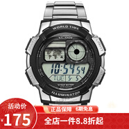 卡西欧（CASIO） 卡西欧(CASIO)运动手表 学生男表 户外防水男表数显表 黑盘钢带AE-1000WD-1A