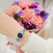 卡西欧（CASIO）女表sheen 新款时尚镶钻小表盘优雅气质钛合金太阳能电波表女腕表 蓝盘SHW-7100TD-2AJF 31.5mm