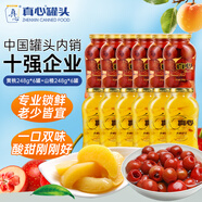 真心黄桃+山楂罐头248g*12罐 水果糖水饮料水果捞节日年货礼物礼盒