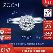 佐卡伊钻戒女群镶求婚结婚钻石戒指克拉效果触电花火系列女戒送女友礼物 2克拉效果F-G/SI 下单前指圈号请详询客服