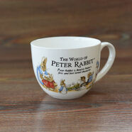 骨瓷餐具早餐杯牛奶杯马克杯泡面杯带盖勺水杯家用可爱餐具套装 彼得兔早餐杯不带盖子