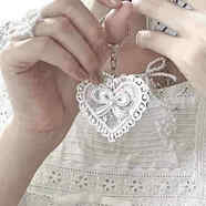 小红丘韩国ins风蕾丝爱心蝴蝶结镜子挂件复古y2k可爱百搭包包挂饰钥匙扣 默认