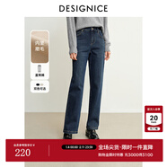 迪赛尼斯（DESIGNICE）迪赛尼斯2025年冬季新款通勤宽松直筒裤百搭高腰水洗九分牛仔裤女 牛仔蓝 S