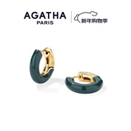 AGATHA/瑷嘉莎 里奥珐琅耳环女士 新年礼物生日送女友闺蜜高级感耳饰 【新品】冷杉绿