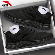 安踏（ANTA）男鞋冬季跑步鞋新款轻便网面透气慢跑鞋学生休闲鞋减震运动鞋子男 黑 40