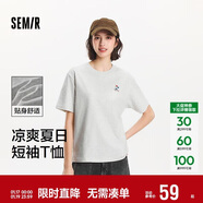 森马（Semir）【多彩凉感T】短袖t恤女夏中长款宽松舒适刺绣上衣109324100007