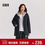森马（Semir）外套女中长款西装领通勤宽松2024冬含羊毛双面呢夹克109724108021
