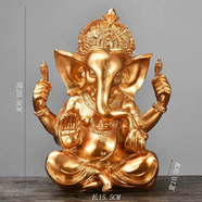 语森忆创意车载小摆件东南亚佛像摆设玄关工艺品家居装饰酒柜禅意泰国风 印度象神金色款