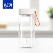 哈尔斯（HAERS）轻享波波杯高硼硅耐高温家用泡茶带盖男女单层耐热透明玻璃茶水杯 椰奶白 520ml