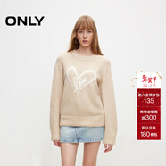 ONLY冬季休闲百搭圆领保暖宽松毛衣针织衫女|124413017 C01 城墙沙色 S 160/80A
