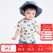 巴拉巴拉婴儿t恤宝宝打底衫女童上衣男短袖夏季全棉可爱 绿红色调00346 110