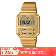 卡西欧（CASIO）手表 绝命毒师老白同款 复古小方块计算器电子表 时尚潮流中性表 A100WEG-9A