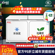 国美智造【GOME】冰柜商用大容量家用卧式冷柜冷藏冷冻展示柜双温冷冻柜 443升双温【一级能效】