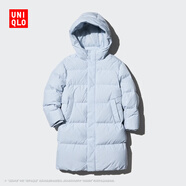 优衣库童装男童女童羽绒大衣/外套夹克保暖厚衣服473308 61 水蓝色 140