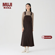 MUJI女式 灯芯绒 背带裙中长款连衣裙半身裙女秋款裙子美拉德BE10CC3A 深棕色 M （160/66A）