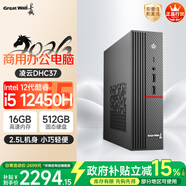 长城凌云DHC37 台式电脑台式机商用办公家用迷你主机mini整机(i5 12450H WiFi6 16G+512G）