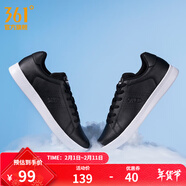 361°男鞋邦弹科技运动鞋秋冬季小白鞋缓震百搭休闲鞋板鞋 曜石黑/361度白 44