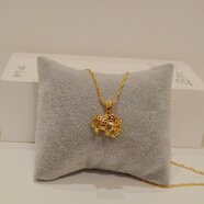 恒久叶欧币越南沙金小狐狸吊坠项链黄金色掉 大象项链