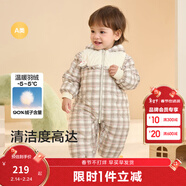 巴拉巴拉儿童羽绒连体衣宝宝男女童保暖造型萌趣可爱时尚洋气俏皮 白红色调00416 66 cm-充绒量63g