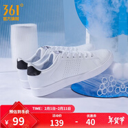 361°男鞋邦弹科技运动鞋秋冬季小白鞋缓震百搭休闲鞋板鞋 361度白/曜石黑 44