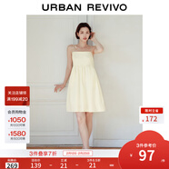 UR夏季新款女装甜美少女气质方领系带吊带连衣裙UWU740047 米黄 XS