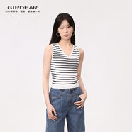 哥弟（GIRDEAR）26新款吊带背心内搭四季通用经典条纹出片上衣138152 黑白条纹 S (2)