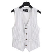 休闲纹装甲男士四季通勤款修身气质V领薄款夹上衣春夏季 色 8XL 8XL170180斤