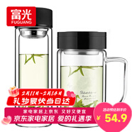 富光双层耐热杯子茶隔款玻璃杯泡茶办公水杯男女便携玻璃茶杯玻璃套装