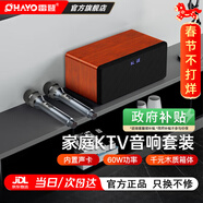 雷登（OHAYO）S10家庭ktv唱歌全套设备音响套装卡拉ok机可接电视练歌小型点歌机点歌机家用家庭大功率唱歌音箱 标准版【桃木纹】60W【送双麦】 官方标配+彩灯