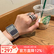 卡西欧（CASIO）手表 绝命毒师老白同款 复古小方块计算器电子表 时尚潮流中性表 DBC-32D-1A