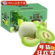 鲜享欢 山东冰淇淋玉菇甜瓜新鲜水果当季香瓜冰淇淋脆甜哈密香瓜孕妇 精选果2枚普通装（单果3斤左右）