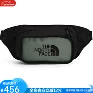 北面（THE NORTH FACE）腰包男女户外运动旅行多功能胸包斜挎包 轻盈骑行秋季轻便耐磨 Agave Green TNF Black one size