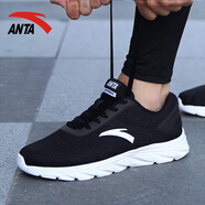 安踏男鞋运动鞋跑步鞋男春季男士休闲网面透气旅游板鞋轻便老爹鞋 5515F黑/安踏白 40
