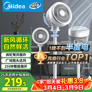 美的（Midea）【暴风循环】空气循环扇大风量摇头电风扇家用台式落地扇轻音卧室节能小风扇柔风轻羽扇 FGA24TQ