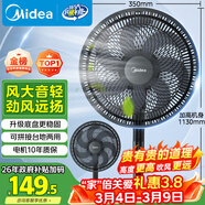 美的（Midea）【超级单品】七叶轻音立式电风扇家用柔风落地扇台式桌面小型风扇大风量节能摇头宿舍电扇 SAF30AB