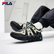 FILA 斐乐官方男鞋篮球鞋新款复古运动鞋休闲老爹鞋PANINI 黑/燕麦色-BO 39