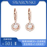 SWAROVSKI 施华洛世奇耳环四叶草跳动的心耳坠女时尚情人节生日礼物女生 镀玫瑰金色5604199透明盒