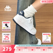 Kappa卡帕背靠背女鞋春季厚底小白鞋子女板鞋新款情侣鞋百搭休闲运动鞋 经典白/海昌蓝 38