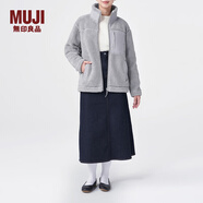 MUJI MUJI 男女通用 羊羔绒 拉链夹克 毛绒加绒厚外套 秋冬季 灰色 XXS-XS