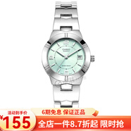 卡西欧（CASIO） 卡西欧(CASIO)女表 钢带小表盘女士石英粉色手表送女友礼物 绿盘钢带LTP-1241D-3A