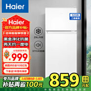 海尔（Haier）冰箱小型家用两门双开门冷藏冷冻迷你家用电冰箱宿舍出租房二门123升/118升节能省电以旧换新补贴 【新品】123升冰箱白色+黑金净化+精细分储