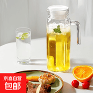 大容量泡茶壶玻璃冷水壶家用凉白开水杯鸭嘴扎壶凉水壶果汁壶 冷水壶 八角款1L装*1个