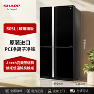 夏普SHARP/电冰箱原装进口605L十字四门PCI除味家用SJ-GX79F-BK SJ-GX79F-BK(BCD-605WWGE-B)605L