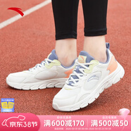 安踏运动鞋女鞋春季新款防水皮面跑步鞋休闲鞋百搭轻便软底减震小白鞋 【软底皮网】紫/浅虹粉 36.5 (230mm)