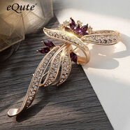 依特胸针高档女士精致时尚西装胸花别针配饰衣服西服外套胸针男饰品 玫瑰紫