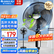 格力（GREE）电风扇家用大风量落地扇立式节能电扇客厅卧室宿舍摇头定时空气循环风扇台地两用排气扇空调伴侣 【黑色】16吋大扇叶大风量经典款 4012-WG