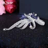 依特胸针高档女士精致时尚西装胸花别针配饰衣服西服外套胸针男饰品 深海蓝