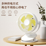赛亿（Shinee）小风扇桌面台夹扇USB学生宿舍寝室延长线2000A静音设计迷你 白色